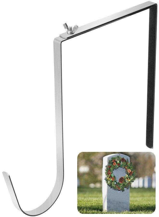 Watayo Christmas Headstone Wreath Hanger- Fit 6"-11" Adjustable Cemetery Tombstone Wreath Holder- Stainless Steel Cemetery Gravestone Wreath Stand for Christmas Easter Memorial Day Gravestone Decoration - Image 1