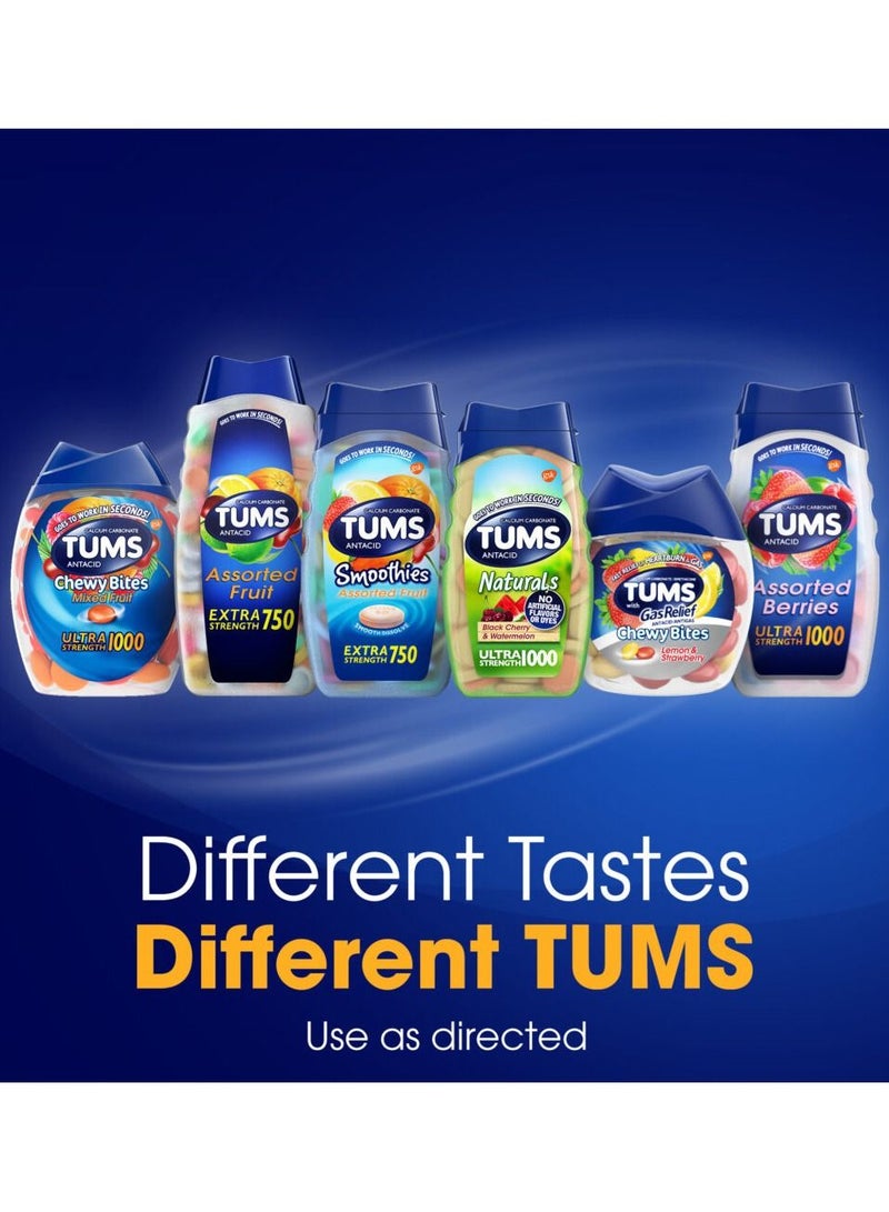TUMS Assorted Berries Extra Strength 750mg Antacid Chewable Tablets (100 count) - Image 2