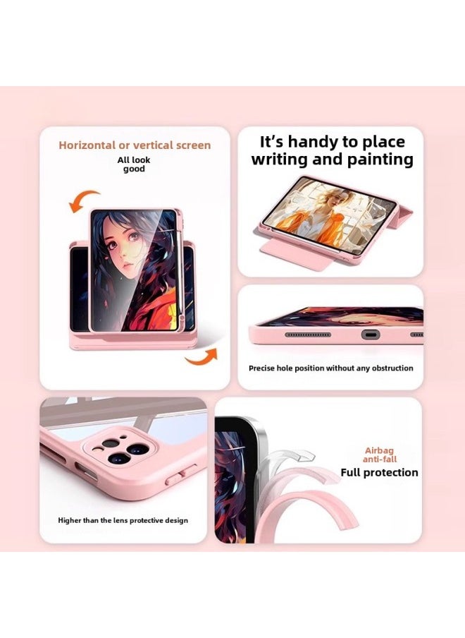 Generic - Suitable For Ipadair6 Protective Case With Pen Slot Magnetic Split Protective Case Apple Flat Light Anti-bending Drop All-inclusive-Color:Sea Blue-Applicable Models:Ipad Pro 2021 Version Full Screen - Image 1