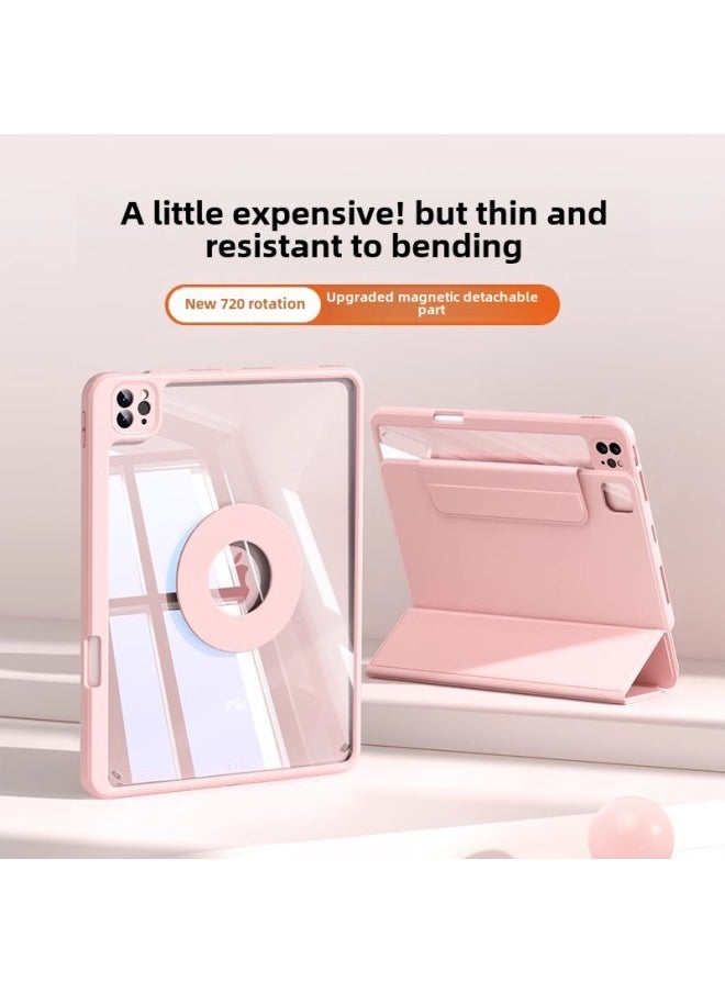 Generic - Suitable For Ipadair6 Protective Case With Pen Slot Magnetic Split Protective Case Apple Flat Light Anti-bending Drop All-inclusive-Color:Sea Blue-Applicable Models:Ipad Pro 2021 Version Full Screen - Image 1