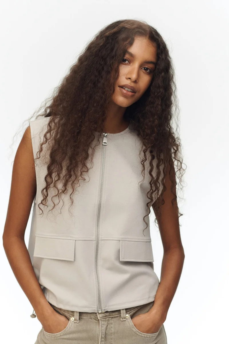 H&M Drawstring-detail jersey top