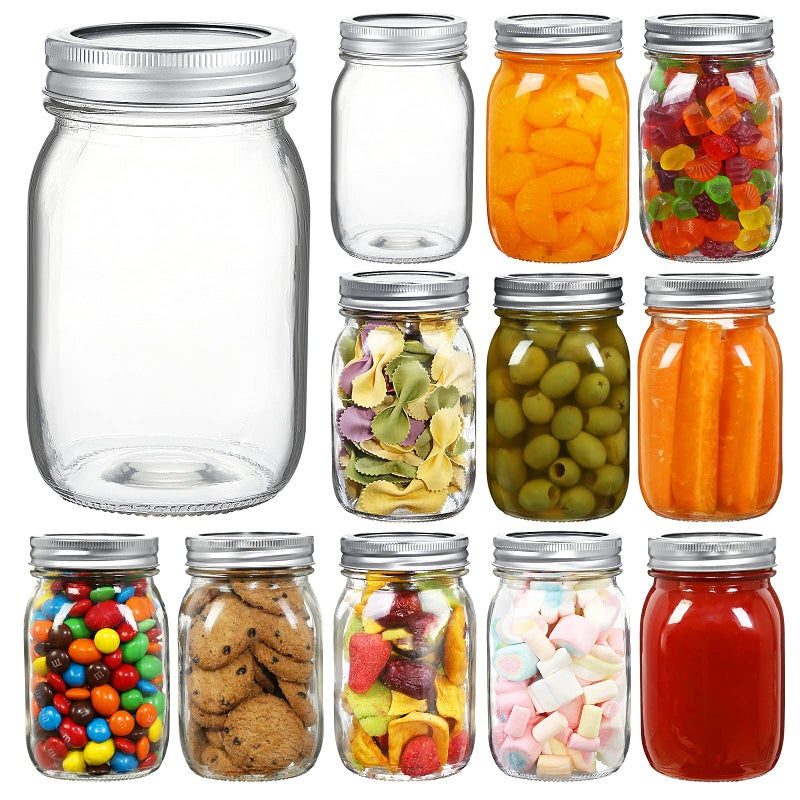 Yeboda 16 Oz Wide Mouth Mason Jars 12 Pack Glass Canning Jars With Airtight Lids And Bands For Preserving Jam Honey Jelly Wedding Favors Sauces Diy Spice Jars Salad Yogurt - Image 1
