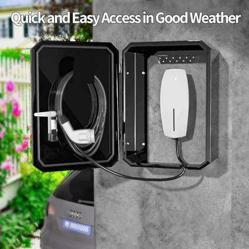 Cqenpr Wall-Mounted 1.2mm Cold Rolled Steel Electric Vehicle Charging Protection Box for Tesla, Waterproof Indoor/Outdoor Enclosure with Lock | Seamless One-Piece Design. - Image 5