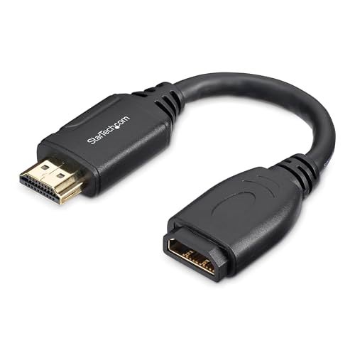 StarTech كابل موفر منفذ HDMI عالي السرعة بطول 6 إنش من StarTech.com مع 4K 60Hz - كابل محول HDMI 2.0 ذكر إلى أنثى - موسع منفذ (HD2MF6INL) - Image 1
