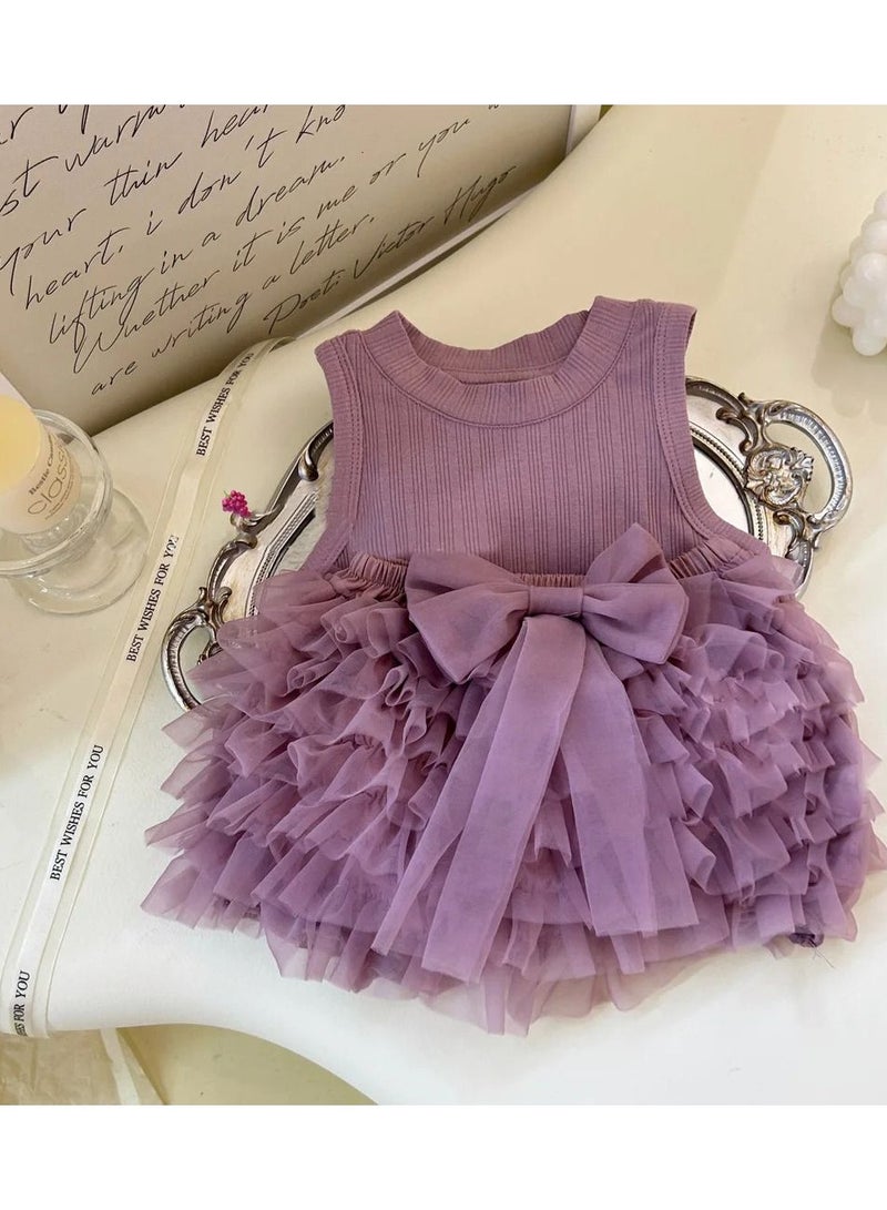 A.M Summer Skirt Sets - Adorable Girl's Two-Piece Outfit: Bow Vest &  Skirt, Lightweight for Daily Use - Image 3