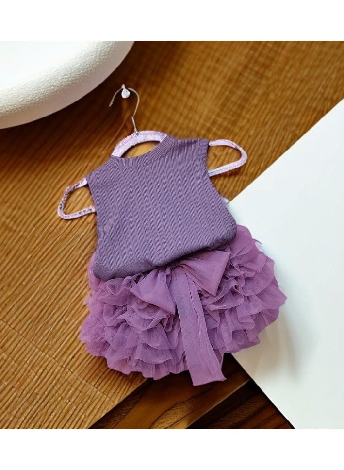 A.M Summer Skirt Sets - Adorable Girl's Two-Piece Outfit: Bow Vest &  Skirt, Lightweight for Daily Use - Image 5