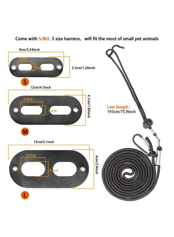 BWOGUE Bearded Dragon Harness And Leash Adjustable Leather Lizard Reptiles Harness Leash For Amphibians And Other Small Pet Animals (S,M,L,3 Pack) - Image 2