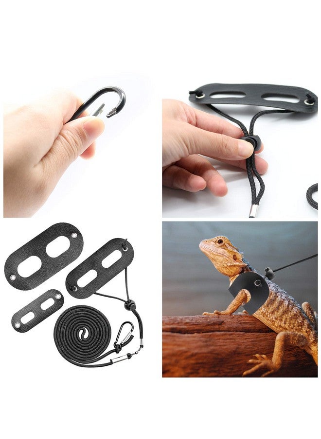 BWOGUE Bearded Dragon Harness And Leash Adjustable Leather Lizard Reptiles Harness Leash For Amphibians And Other Small Pet Animals (S,M,L,3 Pack) - Image 5