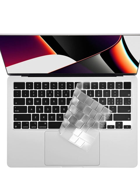 Keyboard Cover Skin for 2023 MacBook Air 15 inch M2 A2941 MacBook Pro 14 16 inch M3 M2 Pro Max A2918 A2992 A2991 A2779 A2780 US Enter Silicon Keyboard Protector Accessory Clear