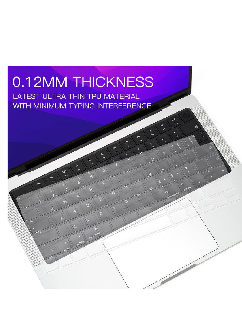 Keyboard Cover Skin for 2023 MacBook Air 15 inch M2 A2941 MacBook Pro 14 16 inch M3 M2 Pro Max A2918 A2992 A2991 A2779 A2780 US Enter Silicon Keyboard Protector Accessory Clear