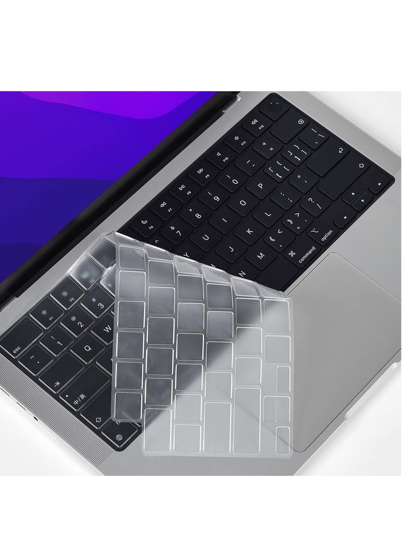Keyboard Cover Skin for 2023 MacBook Air 15 inch M2 A2941 MacBook Pro 14 16 inch M3 M2 Pro Max A2918 A2992 A2991 A2779 A2780 US Enter Silicon Keyboard Protector Accessory Clear