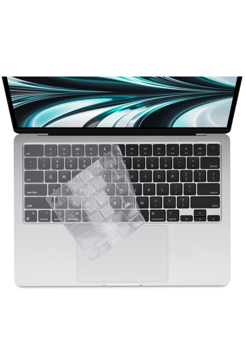 Keyboard Cover Skin for 2023 MacBook Air 15 inch M2 A2941 MacBook Pro 14 16 inch M3 M2 Pro Max A2918 A2992 A2991 A2779 A2780 US Enter Silicon Keyboard Protector Accessory Clear