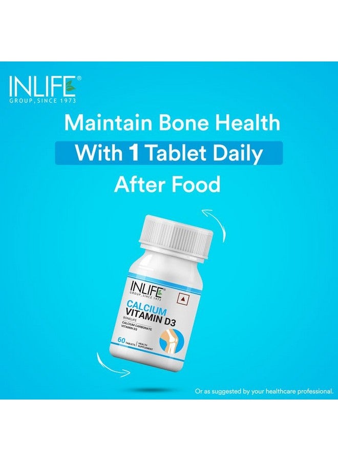 INLIFE Calcium and Vitamin D3 Tablets for Men Women | Calcium Carbonate Supplement for Bone and Joint Support - 60 Tablets (Pack of 1) - Image 3