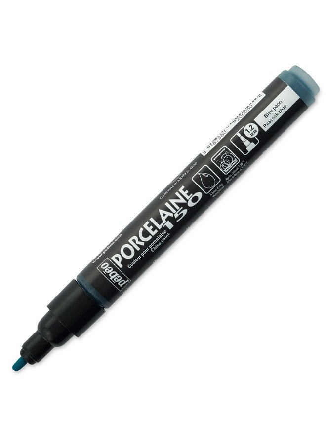 Pebeo Porcelaine 150 Assorted China Paint Bullet Tip Markers Peacock Blue Diy Arts & Crafts Supplies Fun For Kids Heat Resistant Finish Microwave & Dishwasher Safe Formula 1 Count (Pack Of 1) - Image 1