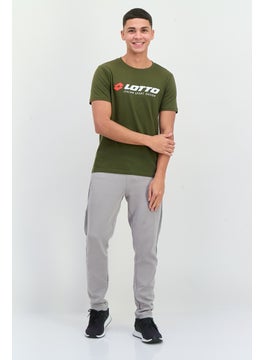 LOTTO Men Sportswear Fit Short Sleeves Outdoor T-Shirt, Olive Combo  - Image 4