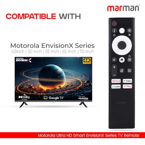 marman® Compatible with Motorola Google Smart Tv Remote Original EnvisionX Series 43UHDADMXSBE Model Suitable for QLED Full HD Ready 4K Television Without Voice Command - Image 3