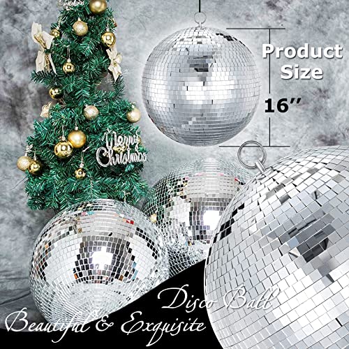Youdepot 16-Inch Large Disco Ball – Big Hanging Mirror Ball Disco Ball Decor for Disco Party Decorations, Weddings, Events, Disco Christmas Decor, and Home Celebration - Image 2