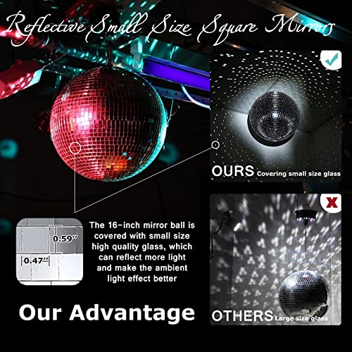 Youdepot 16-Inch Large Disco Ball – Big Hanging Mirror Ball Disco Ball Decor for Disco Party Decorations, Weddings, Events, Disco Christmas Decor, and Home Celebration - Image 4