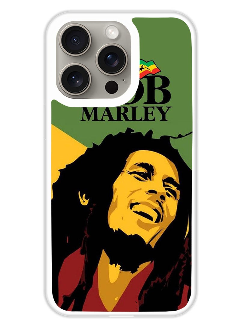 Theodor Protective Case Cover For APPLE IPHONE 15 Pro Bob Marley (White Bumper) - Image 1
