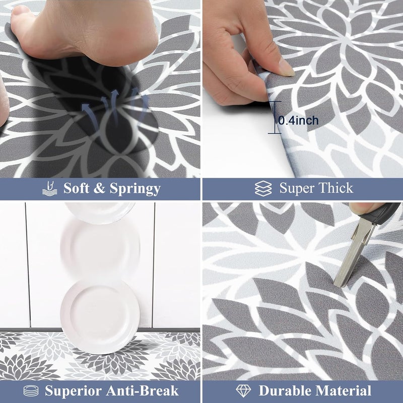 HEBE Anti Fatigue Kitchen Rug Sets 2 Piece Non Slip Kitchen Mats for Floor Cushioned Kitchen Rugs and Mats Waterproof Comfort Standing Mat Runner for Kitchen,Home Office,Sink,Laundry - Image 3