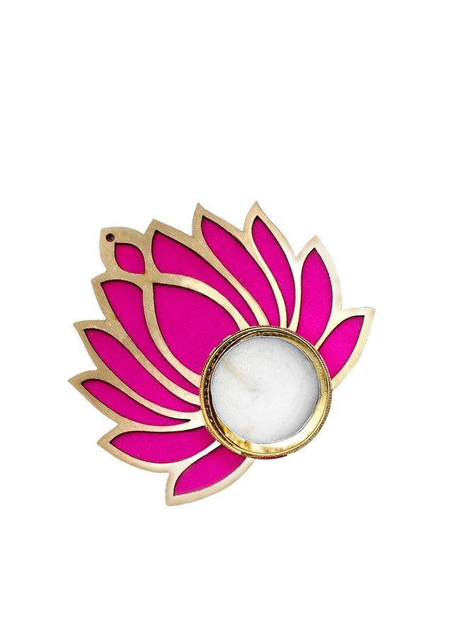 ProKart Premium Pink Lotus Wooden Chudi Diya Rangoli with Moti Beads Centre Diya | Decoration for Diwali, Dashera, Rangoli, Pooja, Decorations, Festival, Wedding Decorations (Pink, Pack of 6) - Image 3