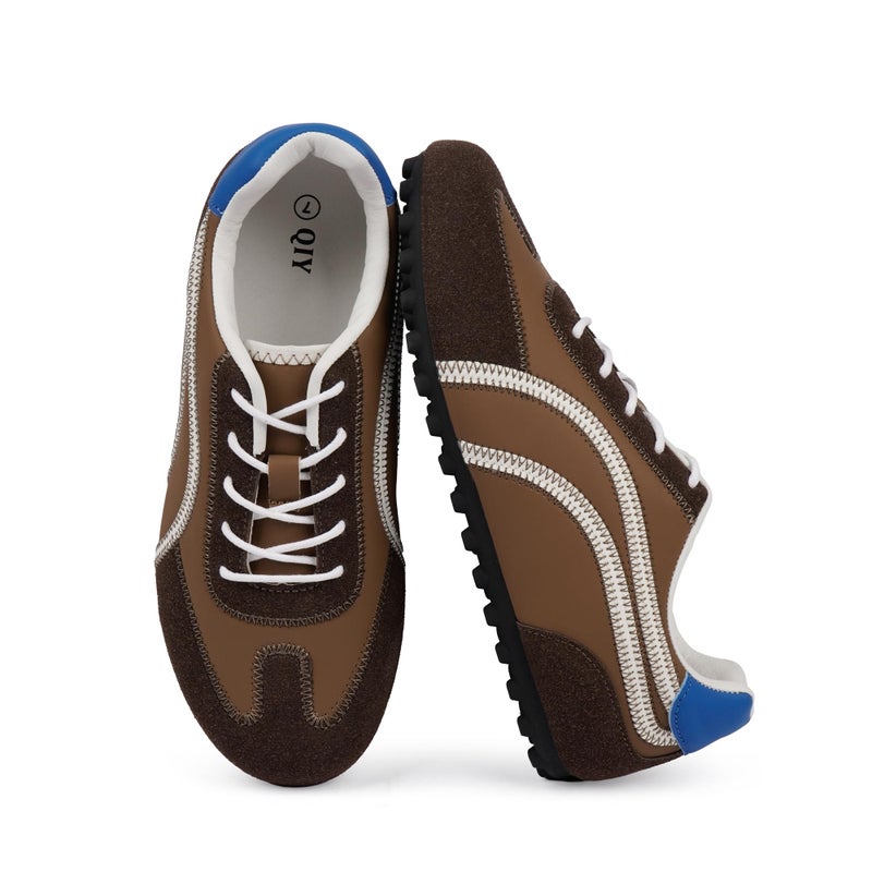 QIY Brown Sneakers for Women Casual Women's Fashion Slip on Sneakers Comfortable Chocolate Walking Tennis Shoes Dressy Fall Shoes 2026 Size 10 - Image 1