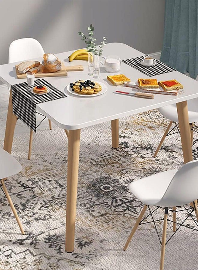 ماركة غير محددة طاولة طعام حديثة ايمز طاولة خشبية بسيطة مربعة صغيرة للمساحة الصغيرة مثل غرفة المعيشة المنزلية والمكتب وغرفة الاجتماعات والمطبخ والاسترخاء والكافيتريات  - Image 1