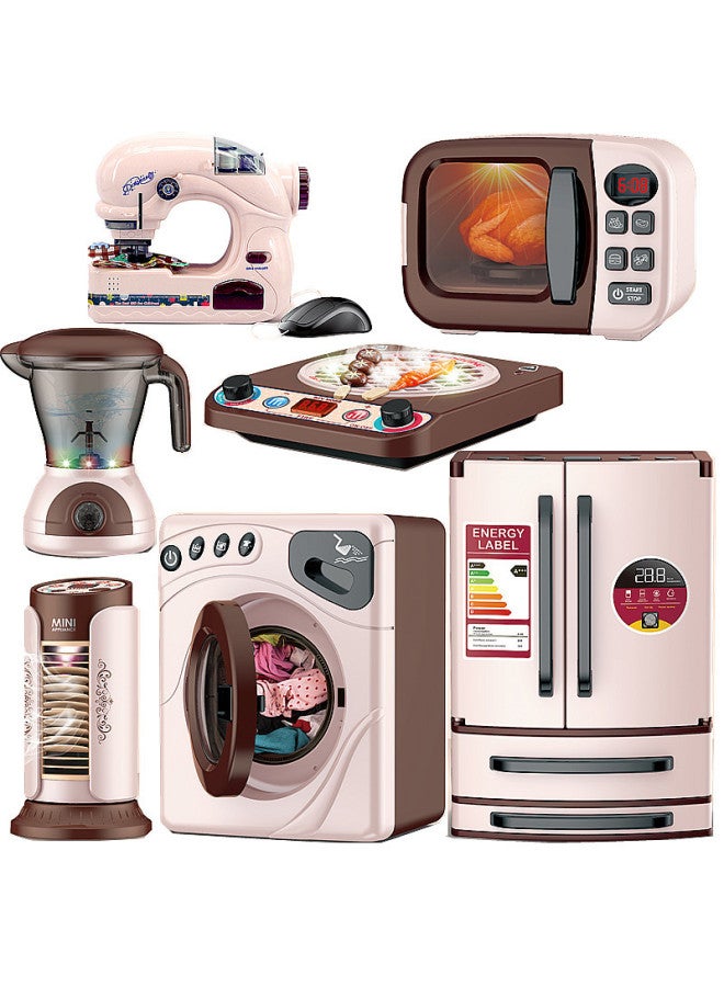 Products Children's Play House Water Jet Vibration Iron Electric Sewing Machine Washing Machine Vacuum Cleaner Small Household Appliances-Specifications:6749A Spray Light Music Vertical Air Conditioner A Box Of 18  - Image 2