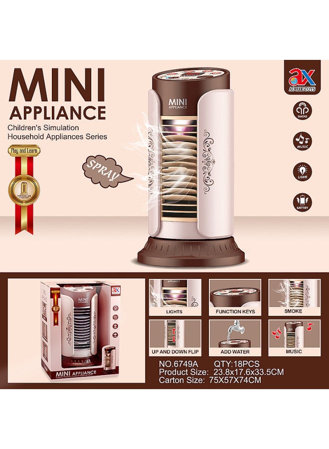 Products Children's Play House Water Jet Vibration Iron Electric Sewing Machine Washing Machine Vacuum Cleaner Small Household Appliances-Specifications:6749A Spray Light Music Vertical Air Conditioner A Box Of 18  - Image 1