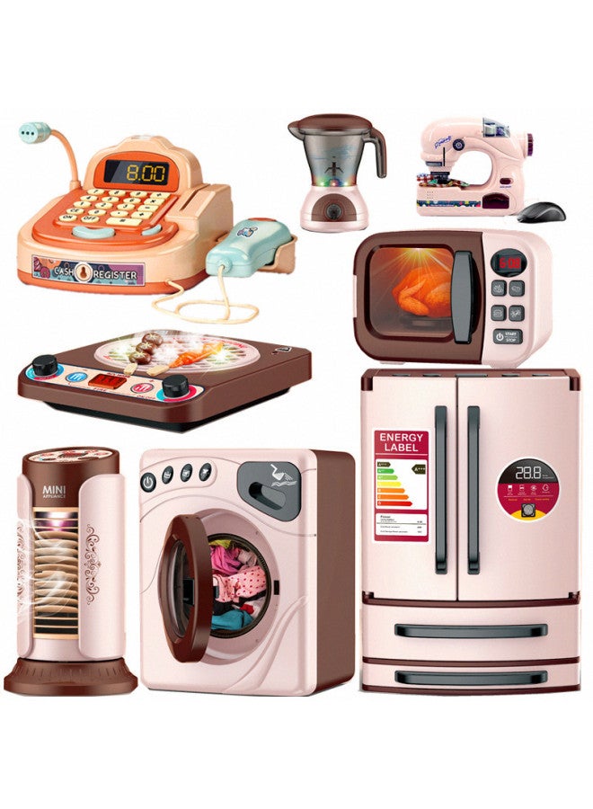 Products Children's Play House Water Jet Vibration Iron Electric Sewing Machine Washing Machine Vacuum Cleaner Small Household Appliances-Specifications:6749A Spray Light Music Vertical Air Conditioner A Box Of 18  - Image 3