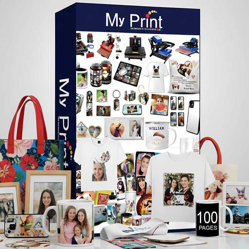 MY PRINT | 125GSM HD | Dual Coated Sublimation Transfer Paper A4 | For T-Shirt | Mug | 3D Cover | All Sublimation Product | Only Use Sublimation INK (100 PAGES) - Image 1