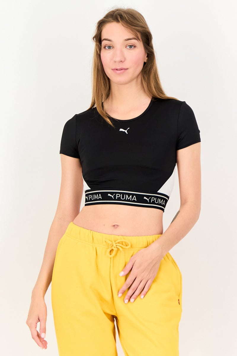 PUMA Women Sportswear Fit Short Sleeves Training Top, Black - Image 1