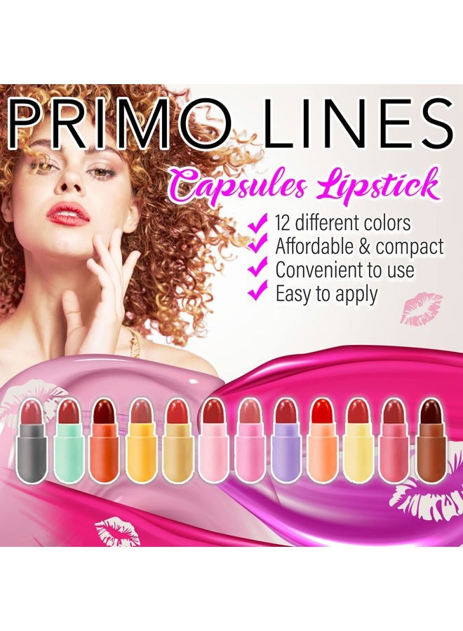 Primo Lines 12 Pill Lipstick with 1 Cute Mini Red Leather Bag Key-chain Pouch - Mini Lipstick Velvet Matte, Smooth and Moisturizing Pill Lipsticks, Long-Lasting, Portable and Charming Look All Day Long - Image 3
