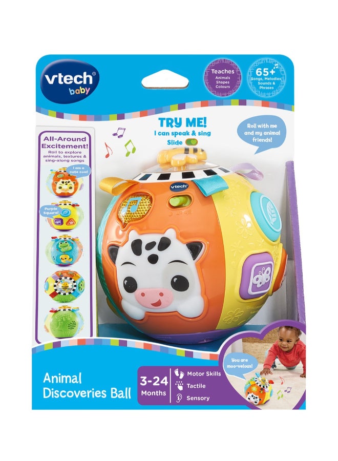 vtech Animal Discoveries Ball – Interactive Learning Toy for Babies | Light-Up Musical Activity Ball with Sounds, Textures & Shapes | Develops Motor Skills, Colors & Animal Recognition - Image 2