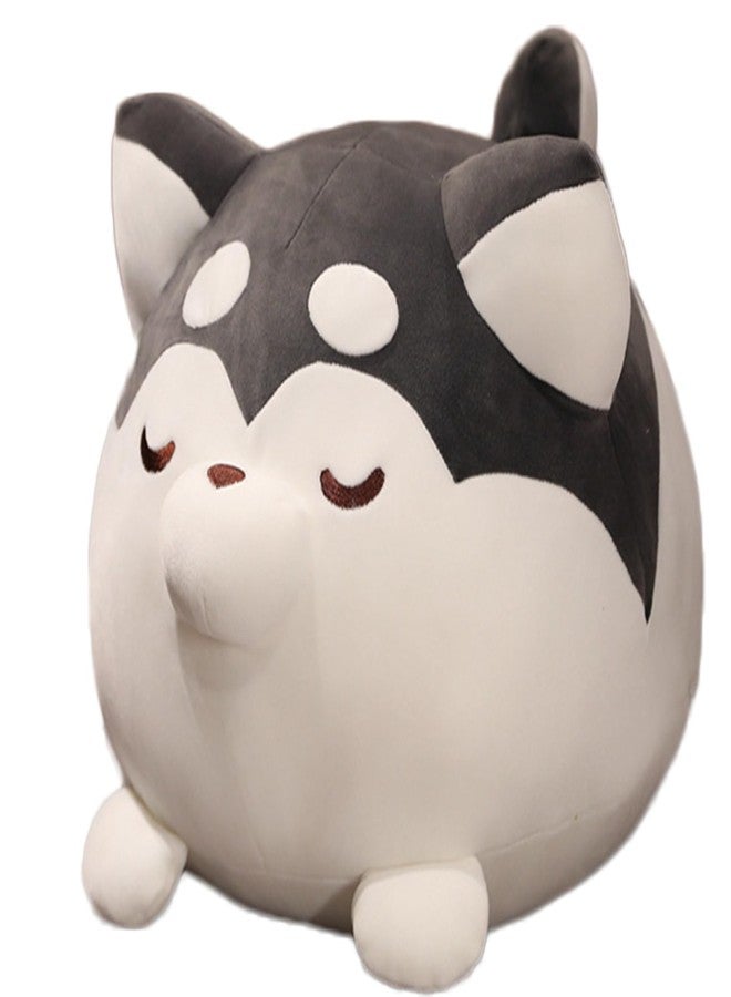 TONGSONG Plush Husky Stuffed Animal Husky Dog Hugging Pillow Cuddly Husky Plushies Dog Toy Husky Huggable Anime Husky Gifts for Kids and Lovers in Birthday, Valentines (Black, 12 Inch) - Image 1