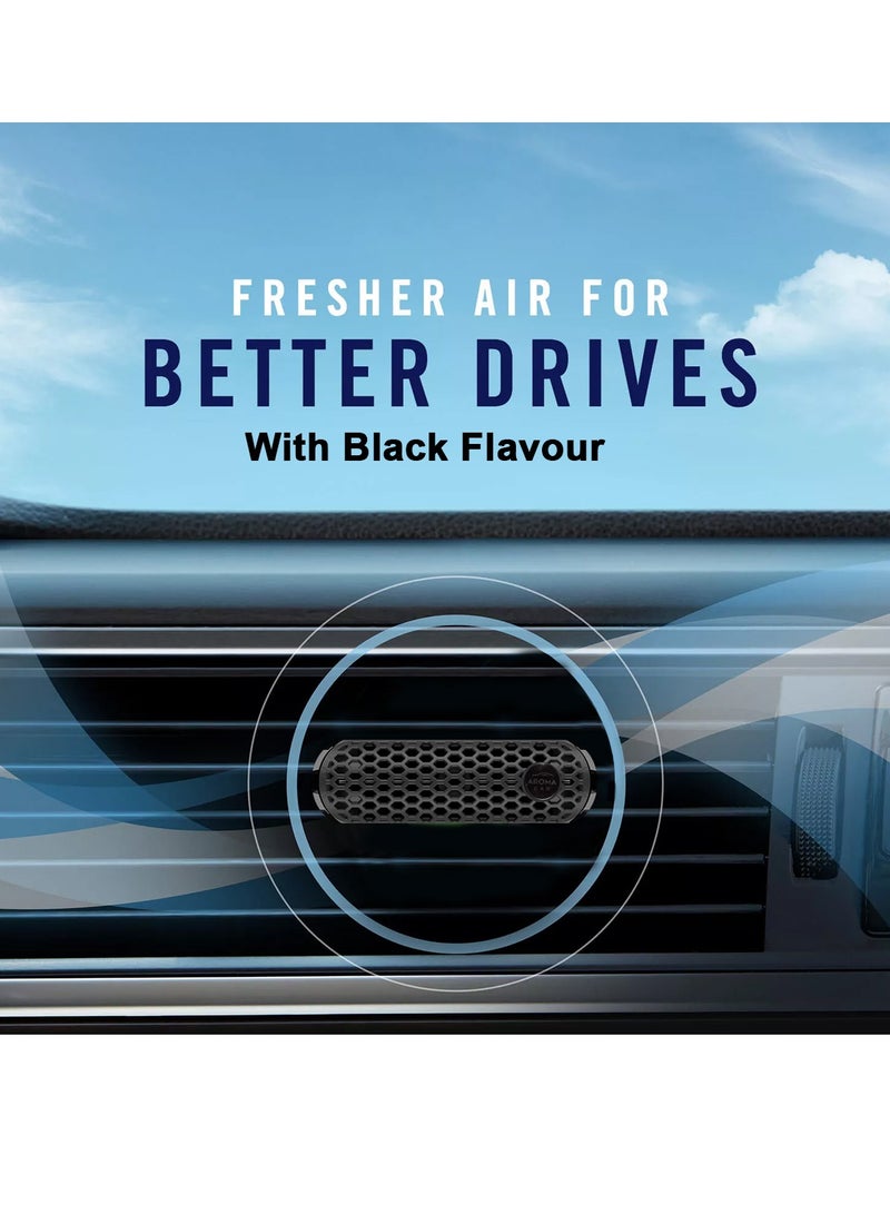أروما معطر جو أروما كار هيكس بلاك - عطر طبيعي يدوم طويلاً - مقاوم للانسكاب، لا يحتاج إلى طاقة - يناسب معظم فتحات تهوية السيارة - تصميم آمن وأنيق - Image 3