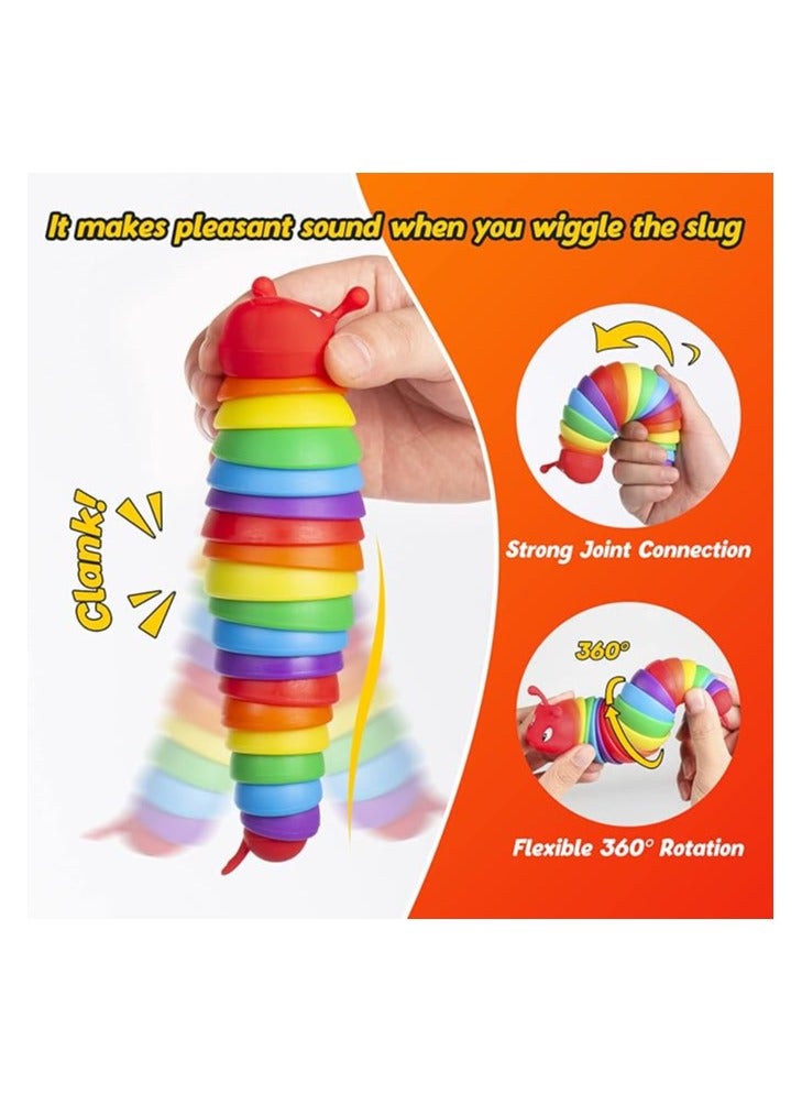 Whatook Fidget Slug Toy, Sensory Slug Fidget Toy for Kids & Adults, Cute Fidget Caterpillar Worm Toy, Autism Sensory Toys for Autistic Children, Toddler Toys 3 4 5 6 7 8+ Year Old Girl Boy ADHD Gifts - Image 3