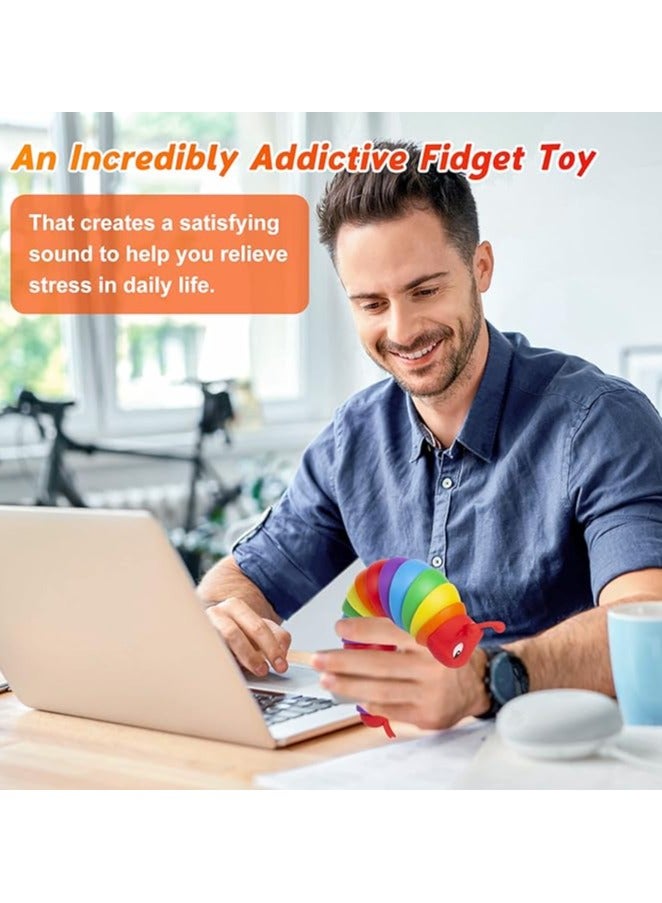 Whatook Fidget Slug Toy, Sensory Slug Fidget Toy for Kids & Adults, Cute Fidget Caterpillar Worm Toy, Autism Sensory Toys for Autistic Children, Toddler Toys 3 4 5 6 7 8+ Year Old Girl Boy ADHD Gifts - Image 5