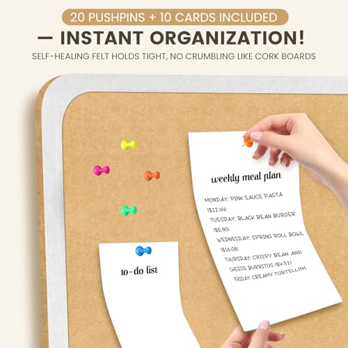 zimumoda Bulletin Board, 60 x 24 in Felt Pin Board - Cork Board Alternative for Wall, Foldable Picture Self-Adhesive Vision Prayer Board with 20 Pushpins 10 Cards - Lightweight Home/Office Décor - Image 4
