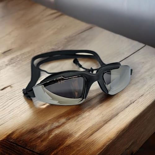 Protoner Swimming Goggles with UV Protection, Anti-Fog, Reflective Lenses, Built-in Earplugs (Black) - Image 3