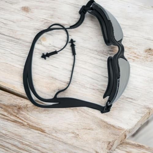 Protoner Swimming Goggles with UV Protection, Anti-Fog, Reflective Lenses, Built-in Earplugs (Black) - Image 4