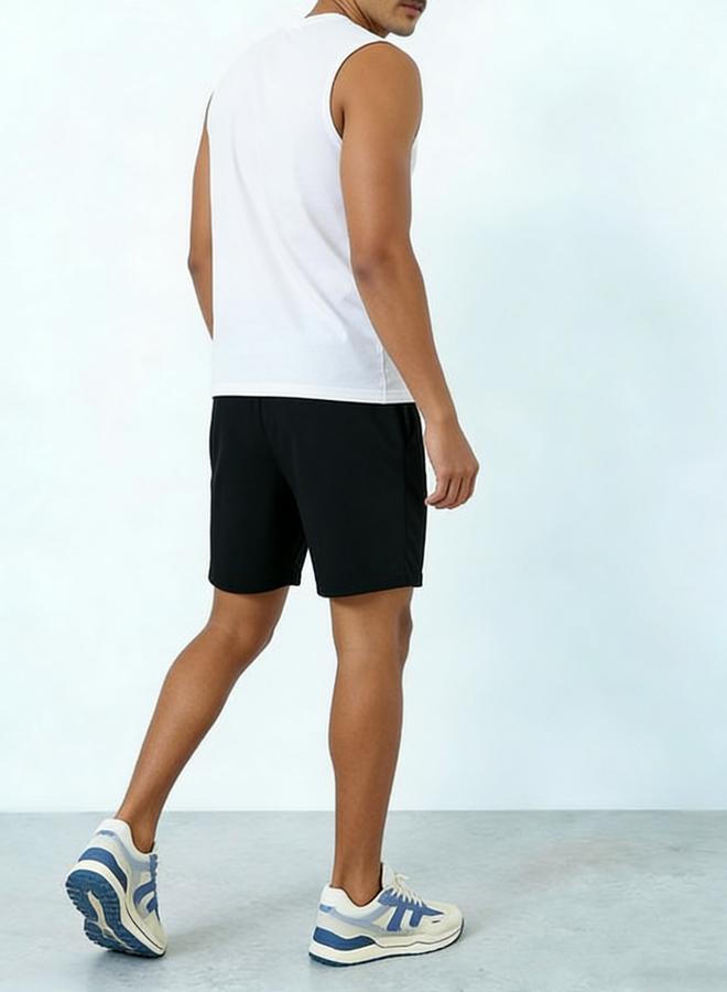 Take Two Men White Solid Round Neck Tank and Shorts Co-Ords - Image 3