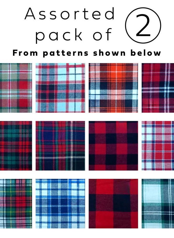 Andrew Scott Men's Cotton Super Soft Flannel Plaid Pajama Pants- 2 Pack, 2 Pack- Assorted Classic Plaids, XL - Image 2