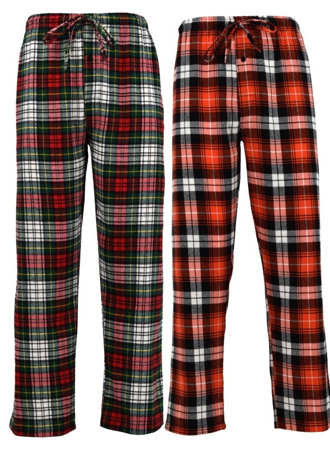 Andrew Scott Men's Cotton Super Soft Flannel Plaid Pajama Pants- 2 Pack, 2 Pack- Assorted Classic Plaids, XL - Image 1