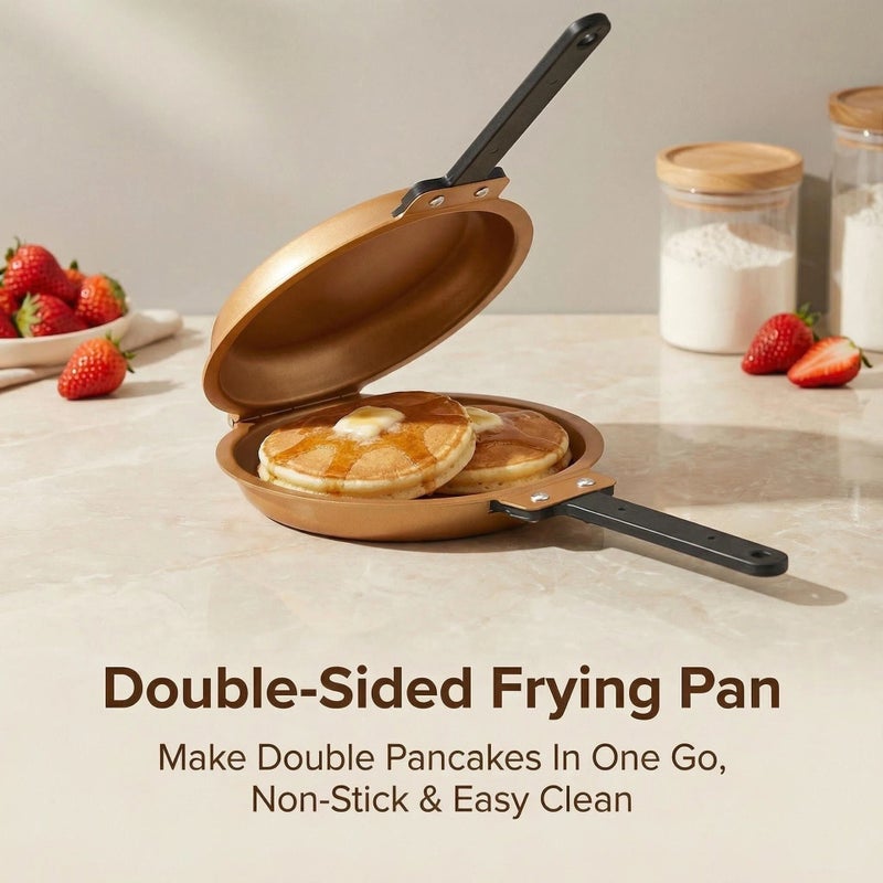 Cross-Border Cake Pan, Double-Sided Frying Pan, Foldable Design for Easy Cooking and Storage - Image 2