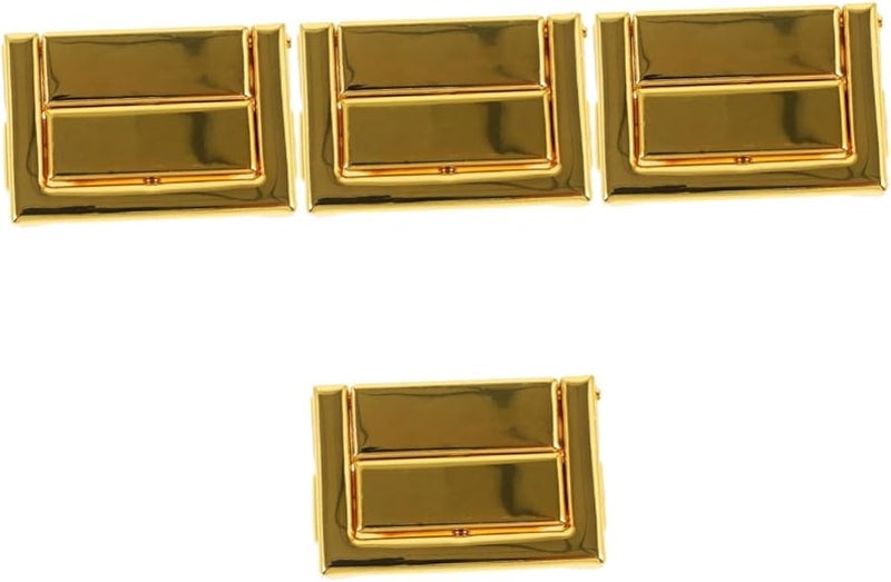 4 قطع من مزلاج معدني متين لغطاء صندوق المجوهرات الخشبي الحديث للتخزين الآمن - Image 2