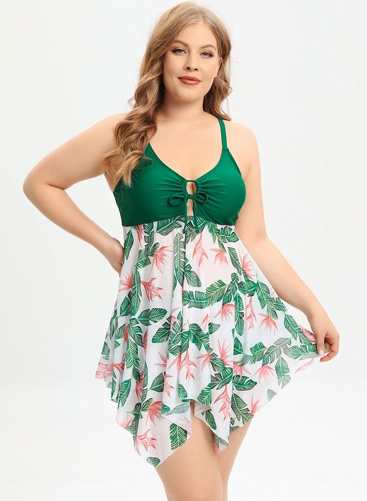 Loquat Printed Floral Bikini Swimwear Green - Image 2