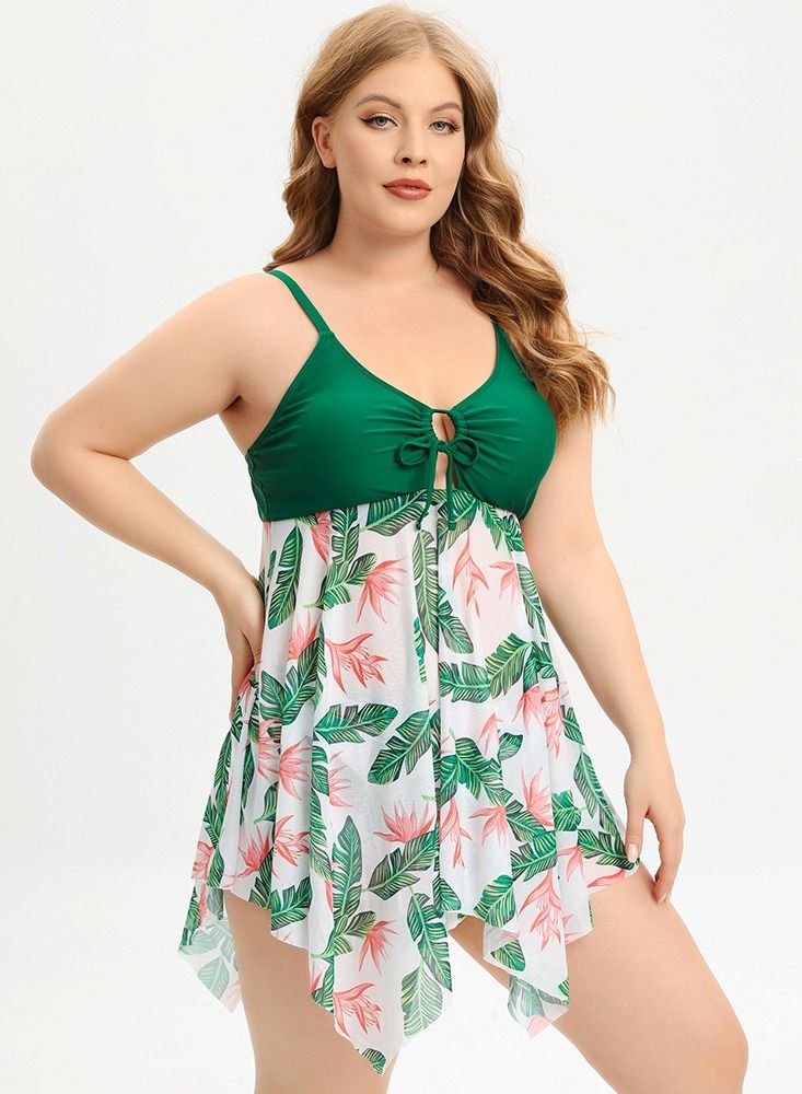 Loquat Printed Floral Bikini Swimwear Green - Image 1