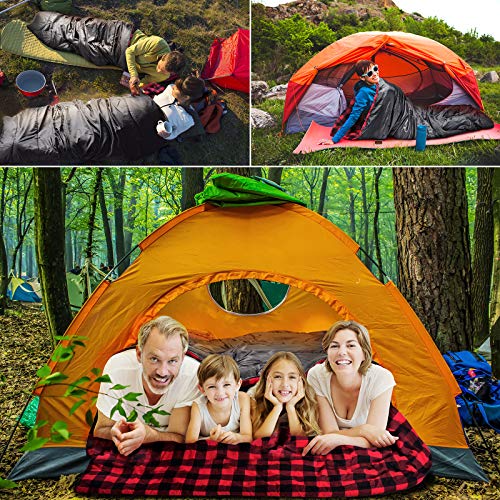 AGEMORE Cotton Flannel Double Sleeping Bag for Camping, Backpacking Or Hiking. Queen Size 2 Person Waterproof Sleeping Bag for Adults Or Teens. Lightweight with Compression Sack - Image 2