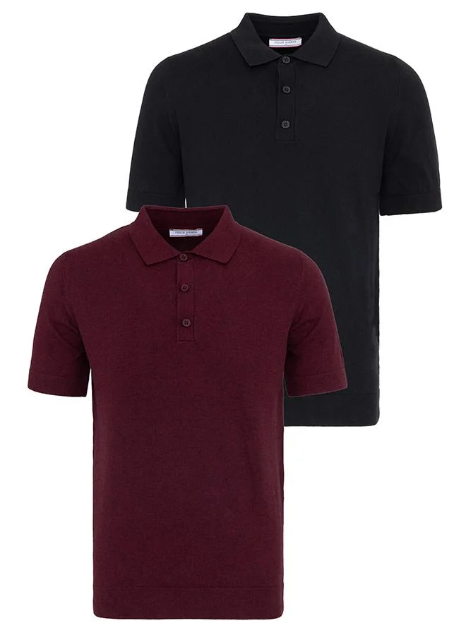 FELIX HARDY Men's 100% Cotton Polo Shirt Short Sleeve Pack of 2